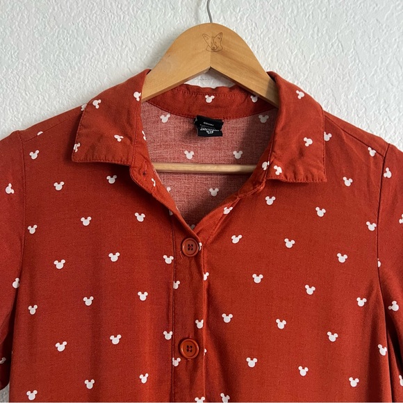 Her Universe Disney Size Small Mickey Mouse Allover Print Button-Front Dress - Picture 2 of 10